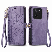 Casing dompet kulit PU desain geometris, Dompet casing penutup kulit PU untuk Xiaomi 13T/14/14 Pro, casing Lanyard untuk Redmi Note 13