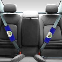 Coussinets d'épaule en néoprène personnalisés avec drapeau du Belize pour ceinture de sécurité de voiture, lot de 2, épaisseur moyenne, soulage la douleur de la ceinture de sécurité pour les conducteurs