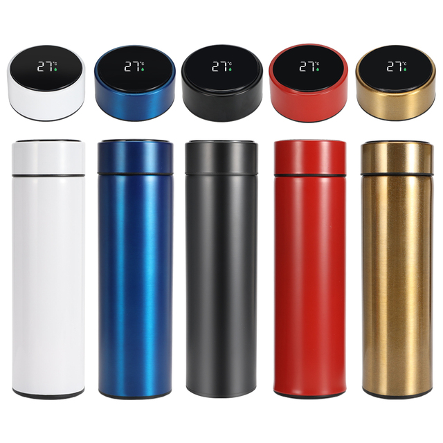 500ml Double Wall Stainless Steel Smart Cup LED Temperature Display Vacuum Water Bottle for Back School Production Vacuum Flask