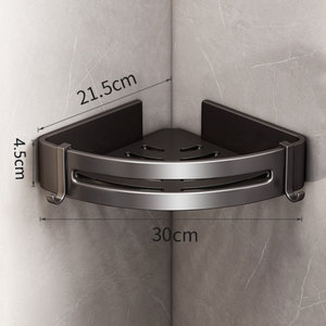 Mensola Angolare da Bagno a Parete Nera, Organizzatore Adesivo/Senza Viti, Doppio Uso, Top 1 Vendita Calda all'Ingrosso - Product Image 5