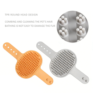 Brosse de bain pour <span class=keywords><strong>chien</strong></span>, brosse de toilettage pour poils courts pour chiens et chats, poils massants apaisants, peigne Curry avec poignée réglable - Product Image 6