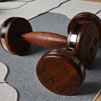 Ensemble d'haltères réglables en bois de noyer de luxe - Équipement de fitness portable, écologique et ergonomique pour la maison