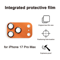 Protection d'écran et d'objectif en alliage d'aluminium monobloc pour iPhone 17 Pro, verre trempé pour objectif