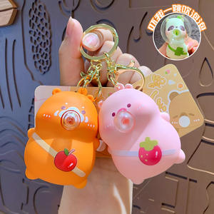 Moda dibujos animados me asustó llavero de silicona descompresión soplar burbujas colgante bolsa para parejas pequeño colgante regalo llavero - Product Image 5