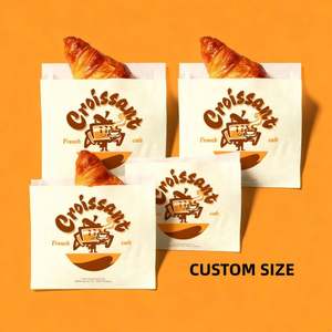 Sacs en papier kraft brun/blanc biodégradables, recyclés, résistants à la graisse, imprimés avec logo personnalisé, à prix abordable, pour l'emballage de boulangerie et d'épicerie - Product Image 3