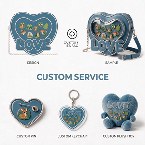 Collection Ita Bag en forme de cœur, sac à bandoulière Ita, sac à main Ita avec fenêtre transparente pour affichage de badges, OEM ODM personnalisé pour collectionneurs d'anime - Product Image 2