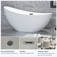 Baignoire autoportante de luxe moderne RY-616, profonde, avec bain à remous gonflable approuvé CE/cUPC, en acrylique