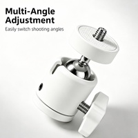 Rotule de trépied en gros, rotule de caméra rotative à 360 degrés, support blanc robuste pour micro-projecteur et webcam
