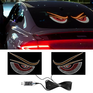 Evil Eye LED Display Windshield HUD USB Dynamic Car Van Truck Front Rear Adhesive General Fit White <b>Blue</b> Green PC <b>Material</b> - Product Image 1