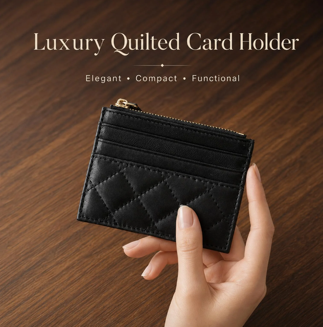 Luxury Genuine Leather Customizable Leather Wallet with Zipper Closure for Business & Credit Cards
