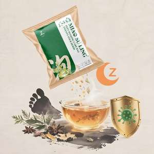 Pacotes de banho para pés contendo ervas como absinto e gengibre ajudam a aliviar a dor nos músculos da panturrilha. - Product Image 6