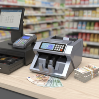 Compteur de billets SEMTOM avec double écran LCD, vitesse de 900 pièces/min, capacité du bac de 200 pièces, détection IR, Chine