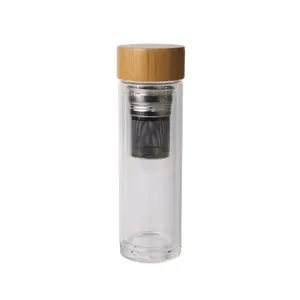 400ML Glass Thermos Vacuum Flask Double Wall Glass Thermos Cup With High Quality Stainless Steel Tea Filter