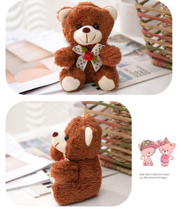 12cm Werbe niedlichen Kuscheltier Bulk Valentine Teddybär Plüsch Tiers pielzeug Schlüssel bund - Product Image 6