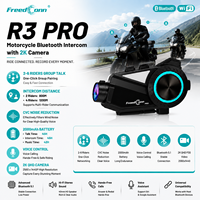 Casque d'intercom FreedConn Recorder R3-PRO pour communication de groupe, moto, réduction de bruit, intercom Bluetooth pour casque