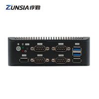 Zunsia Intel J4105 J4125 DDR4 Linux X86 Cloud Terminal Client mince PC VGA 6COM RS232 double routeur Lan sans ventilateur Mini PC industriel