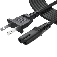 Câble d'alimentation NEMA 1-15P IEC C7 US Plug 1,5 m, cordon d'extension court à 2 broches en forme de 8 pour ordinateur