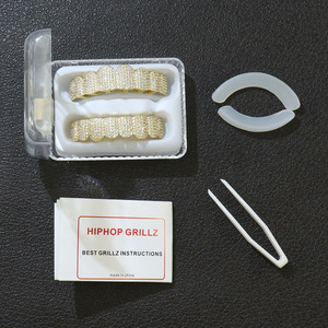 Bijoux de corps Hip-Hop en zirconium plaqué or à huit dents, style électrolytique, tendance, populaire pour Halloween, vente transfrontalière - Product Image 2