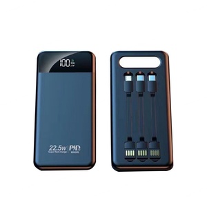 Chargeur portable de haute qualité avec logo personnalisé, 10000 mAh, charge rapide, USB C, powerbank d'extérieur avec câble intégré - Product Image 5