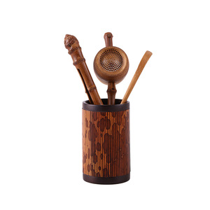 Fragrant Concubine <b>Tea</b> Cylinder <b>Tea</b> <b>Set</b> Six Gentlemen Creative Bamboo Pen Holder Carved Spotted Bamboo <b>Tea</b> Ceremony Cylinder - Product Image 5