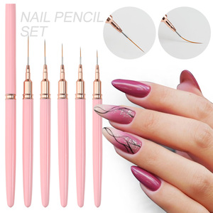 Suministros profesionales para <span class=keywords><strong>uñas</strong></span>, pelo de nailon, <span class=keywords><strong>Rosa</strong></span> mango de plástico, delineador de Gel UV, pincel fino para decoración de <span class=keywords><strong>uñas</strong></span>, pincel delineador de <span class=keywords><strong>uñas</strong></span> de oro <span class=keywords><strong>rosa</strong></span> - Product Image 4