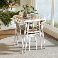 Ensemble de mobilier d'extérieur pour restaurant, 2 chaises, 1 table, structure en fer empilable, ensemble de style taverne, imperméable, adapté aux petits espaces