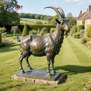 Only Art Hpt Selling Animal Art Elegante tallado a mano <span class=keywords><strong>de</strong></span> madera Bighorn Sheep Esculturas Bronce Ram Bighorn Sheep Estatua para jardín - Product Image 4