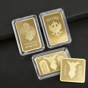 Barras y Monedas Cuadradas de Estilo Antiguo para Exhibición, Personalizadas, No Magnéticas, de Latón y Aleación de Zinc, Chapadas en Oro/Plata, Artesanías Metálicas - Product Image 2