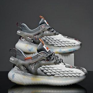 Chaussures de course d'hiver pour hommes à blocs de couleur, à motif d'écailles de dragon, en maille respirante, tendance - Product Image 4