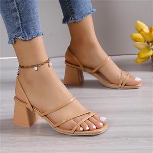 Wholesale High Heel Fashion Wholesale African Solid Color Designer Women Heels for Ladies - Product Image 1