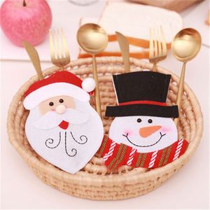 Housse de couverts Père Noël et rennes pour Noël et Nouvel An, sac de rangement pour fourchettes et couteaux, décoration de table pour fêtes à domicile et dîners, vaisselle - Product Image 6