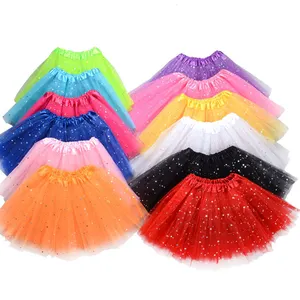 Горячий продавать 15 видов цветов блеск балетное платье-пачка для девочек недорогая юбка