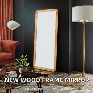 Kính độ nét cao vuông Burl khung gỗ sàn gương cho phòng ngủ và phòng khách trang trí - Product Image 5