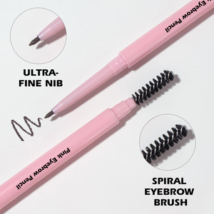 Crayon à sourcils 3D <span class=keywords><strong>avec</strong></span> brosse rose sans logo, crayons fins de haute qualité, crayon à sourcils imperméable, marque privée - Product Image 3