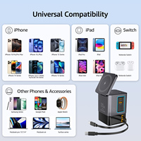 Chargeur sans fil 6-en-1 105W 2.6FT câble rétractable 2 USB-C 2.5A Station de charge de bureau multiple écouteurs de sortie PPS 3A