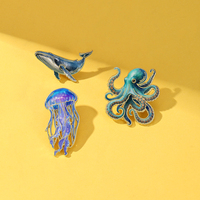 Broches en émail personnalisées en gros, badges en métal, cadeaux, créatures marines mystiques, esthétique naturelle, fabrication OEM/ODM, broches animales pour chapeaux