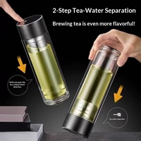 Mug de bureau portable en verre thermorésistant avec infuseur magnétique pour séparation thé-eau et design sportif