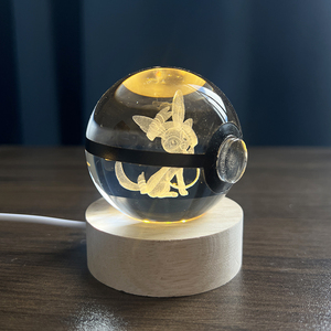 Boule de Pikachu en cristal avec socle en bois MH-Q0417 - Product Image 5