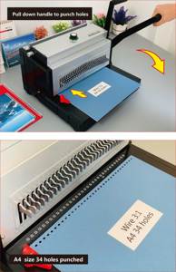 Máquina de encuadernación de libros, alambre de perforación eléctrico de CY-MT8703, máquina de encuadernación de libros en espiral con pin, 3:1 - Product Image 3