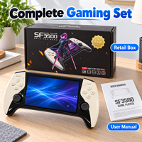 Console de jeu portable SF3500, écran IPS HD de 5 pouces, jeux rétro, double joystick, rechargeable, portable, 20000 jeux vidéo intégrés, pour enfants