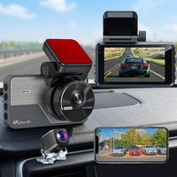 Kamera Dasbor Depan Belakang 4K dengan WiFi GPS Monitor Parkir 24 Jam Kotak Hitam Mobil Layar Sentuh IPS Perekam Video Mengemudi dengan Visi Malam