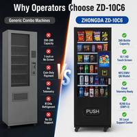 Máquina Expendedora Automática de Bebidas y Snacks de 10.1 Pulgadas, Eficiente Energéticamente, Compacta, con Compresor de Refrigeración SDK, Gestión Basada en la Nube, ADA