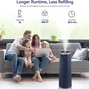 2024 MERCA New 8L Floor Standing Air Ultrasonic Humidifier APP Remote Control Large Capacity Smart Humidifier For Large Room