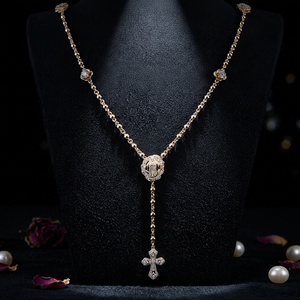 Bijoux fins Jenime, collier en argent plaqué or 925 avec chaîne à billes en moissanite et pendentif croix, style hip hop personnalisé pour hommes - Product Image 1