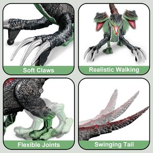 Ept điều khiển từ xa Khủng long đồ chơi trẻ em cơ thể Swing ánh sáng âm thanh nhựa điện tử phun Khủng Long - Product Image 3