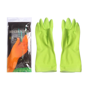 Directo HK 40g amarillo poliéster uso General impermeable lavavajillas guantes protectores orificio para el pulgar para mujeres cocina Natural - Product Image 4