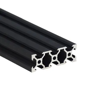 1PC NOIR 2060 V-slot Norme Européenne D'extrusion de Profil En Aluminium Anodisé 100-800mm Longueur Rail Linéaire pour CNC 3D Imprimante