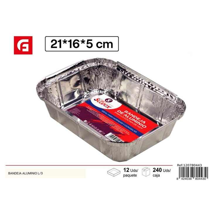 Aluminum Tray L/3 - Disposable Kitchen Utensils