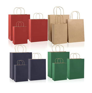 Sacs de courses <span class=keywords><strong>en</strong></span> kraft personnalisés, durables, écologiques, réutilisables, avec poignée, sacs <span class=keywords><strong>en</strong></span> papier kraft recyclables personnalisés - Product Image 3