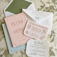 Servicio de Personalización de Tarjetas de Felicitación para Bodas en Pequeñas Cantidades, Sobres, Tarjetas de Respuesta, Tarjetas de Programación, Papel Elegante con Relieve Personalizado